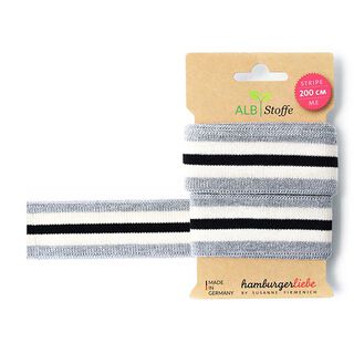 Bio žakárové stuhy STRIPE ME GLAM  [200 CM | 3,5 CM]  | Albstoffe | Hamburger Liebe, 