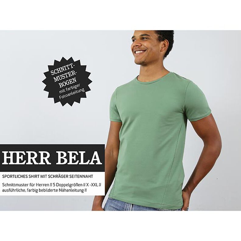 HERR BELA – sportovní tričko s šikmým bočním švem, Studio Schnittreif  | 42 - 60,  image number 1