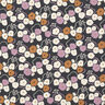 Bavlněná látka Kreton Hravé květiny – černomodrá/pastelově fialová,  thumbnail number 1