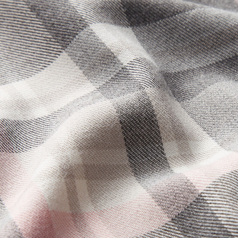 Strečová látka na kalhoty Skotská kostka – břidlicově šedá/rose,  image number 2
