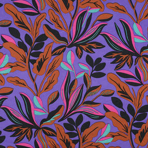 Bavlněný satén Lush Leaves | Nerida Hansen – světle fialova/bronzová, 