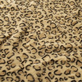 Super měkká umělá kožešina s leopardím potiskem – starozlatá/černá, 