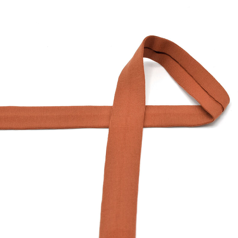 Šikmý proužek Bavlněný žerzej [20 mm] – terracotta,  image number 2