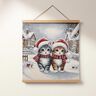 Dekorační panel Gobelín Vánoční kočky – světle modra/karmínově červená,  thumbnail number 6