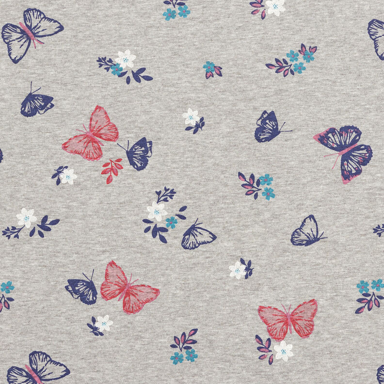 Alpenfleece Motýli a květiny Melír – stříbrně šedá,  image number 1
