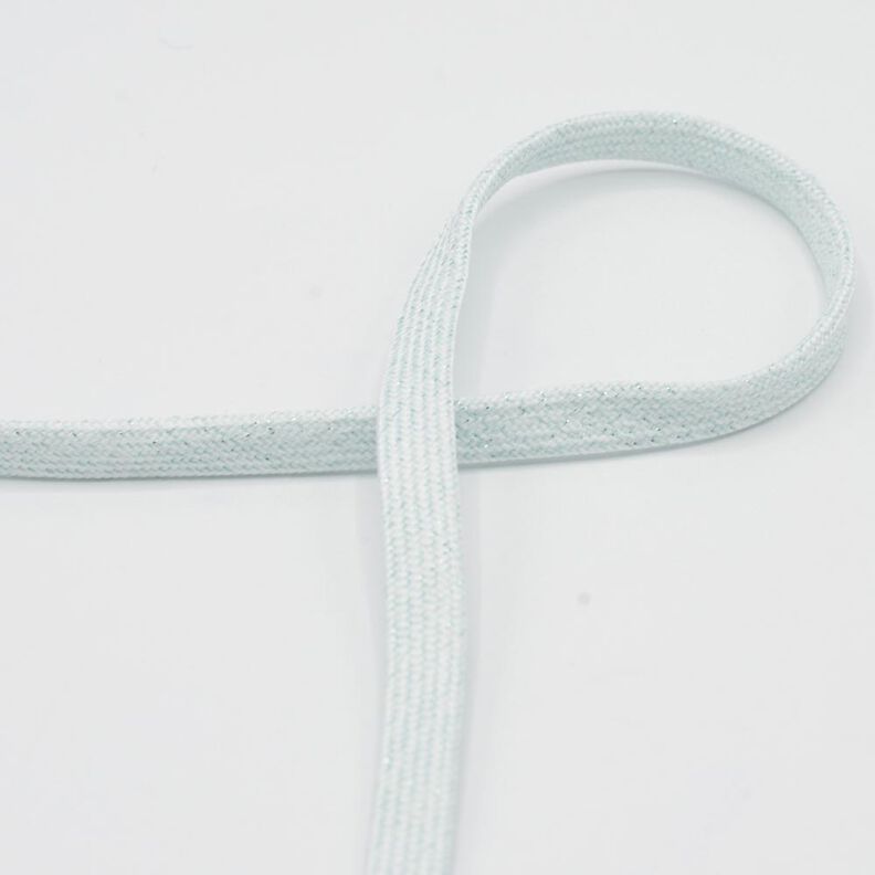 Plochá šňůra Mikina s kapucí Lurex [8 mm] – světle mátová/stříbrná metalická,  image number 1