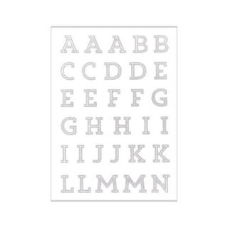 Nažehlovací fólie glitry A-Z stříbrná kovový, Rico Design, 