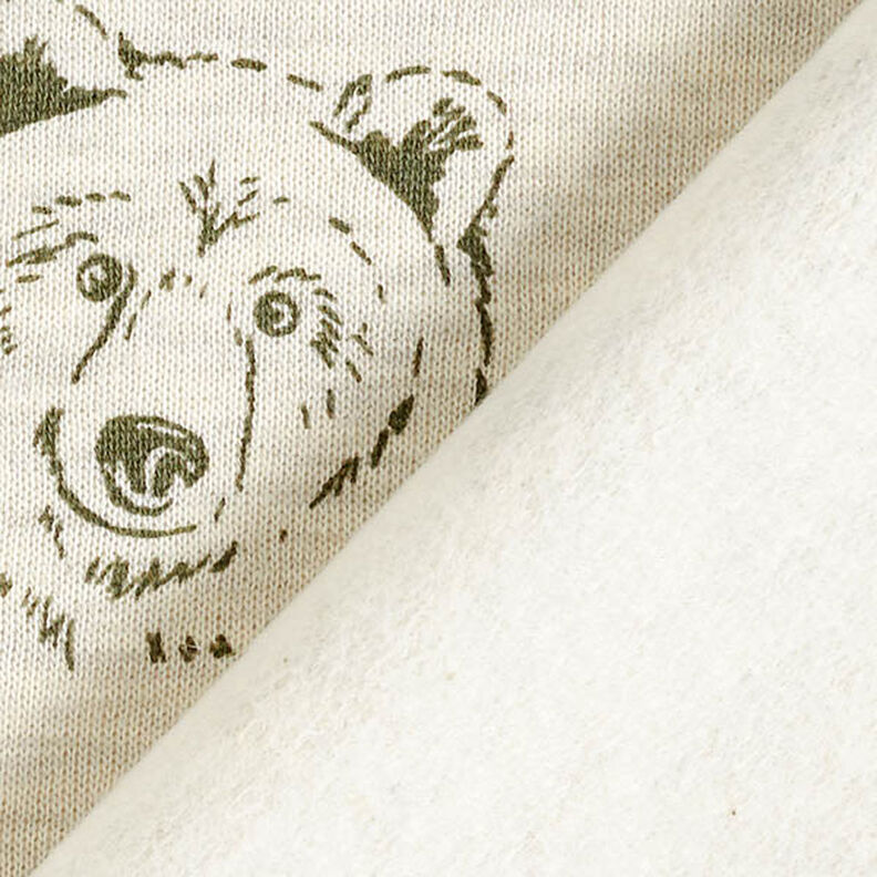 Teplákovina počesaná Medvěd – světle béžová/olivová,  image number 4