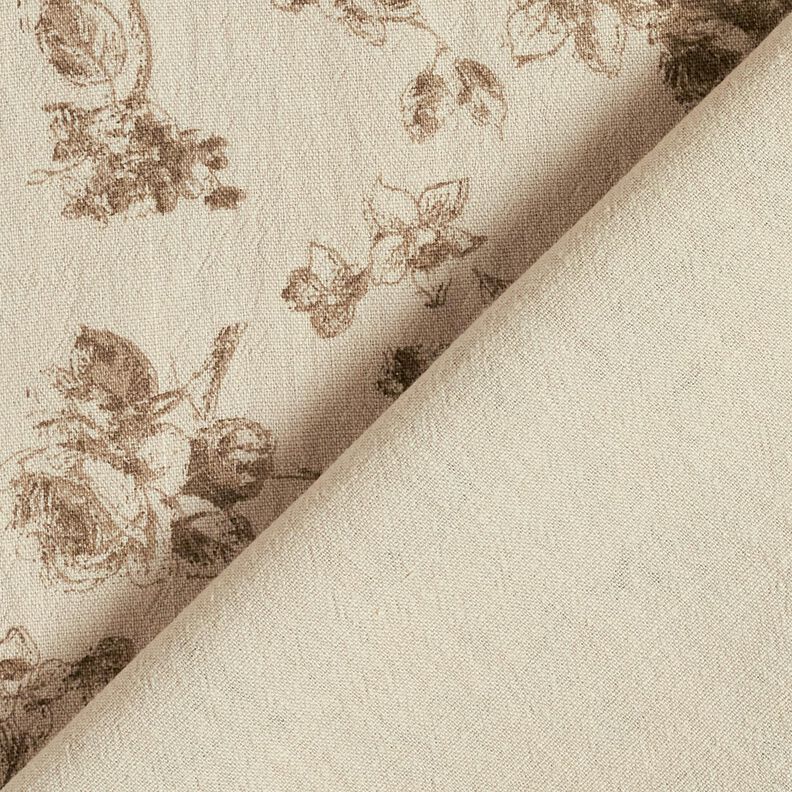 Bavlněná látka Starožitné růže – taupe (šedohnědá)/pískove hnědá, image number 4
