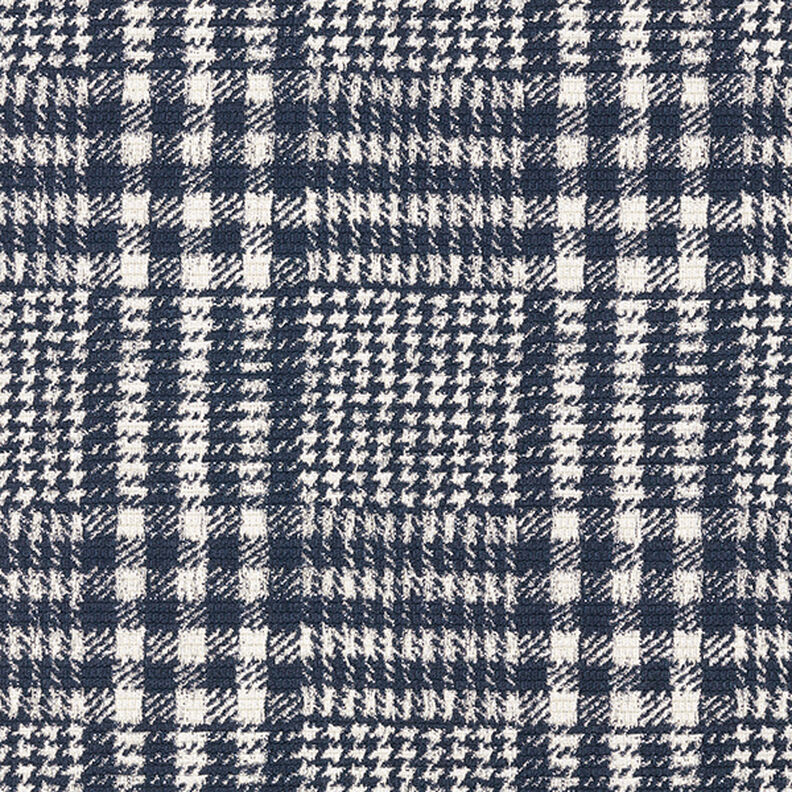 Látka na kabáty s oboustrannými čtverci – namornicka modr/bílá,  image number 1