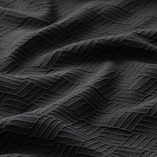 Strukturovaná strečová tkanina kosočtverce – černá, 