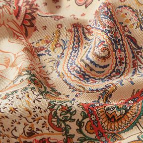 Dekorační látka Polopanama Retro Paisley – béžová, 
