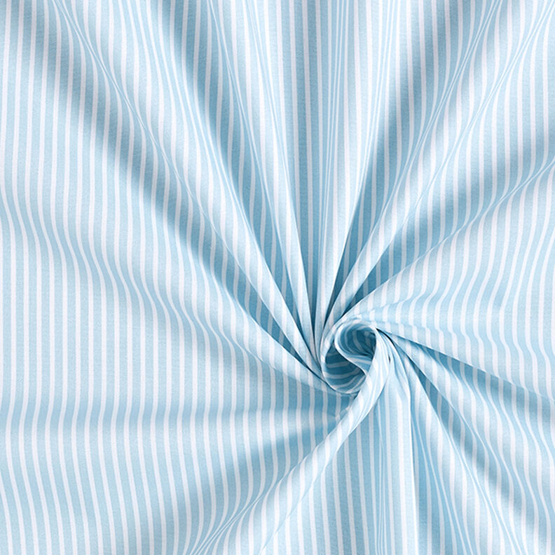Bavlněný popelín Proužky – světle modra/bílá,  image number 3