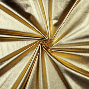 Bavlněný popelín potažené fólií Jednobarevné provedení – zlatá metalická,  Bavlněný popelín potažené fólií Jednobarevné provedení – zlatá metalická,