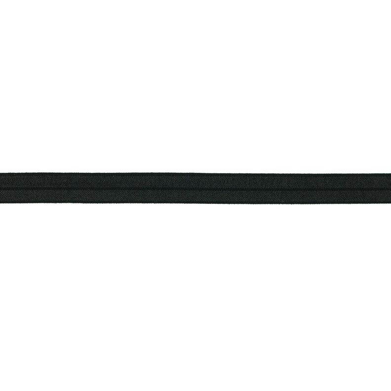 Elastická lemovací stuha  lesklý [15 mm] – černá,  image number 1