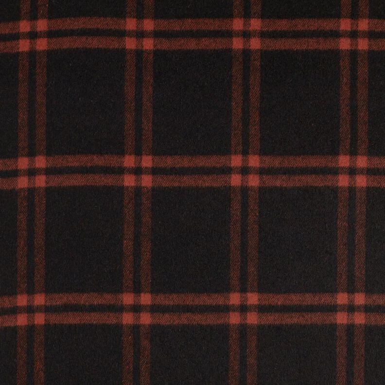 Kabátovina ze směsi vlny tartan – terracotta/černá, image number 1