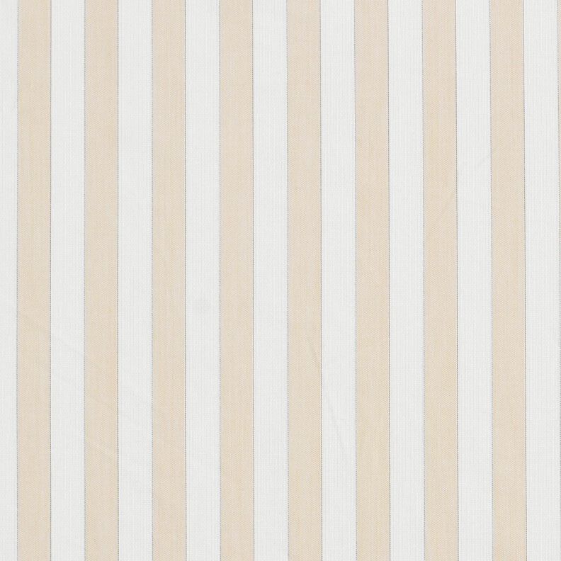 Bavlněná látka proužky – bílá/cashew (béžová),  image number 1