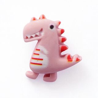 Knoflík s očkem Dino [  Ø20 mm ] – růžová/červená, 