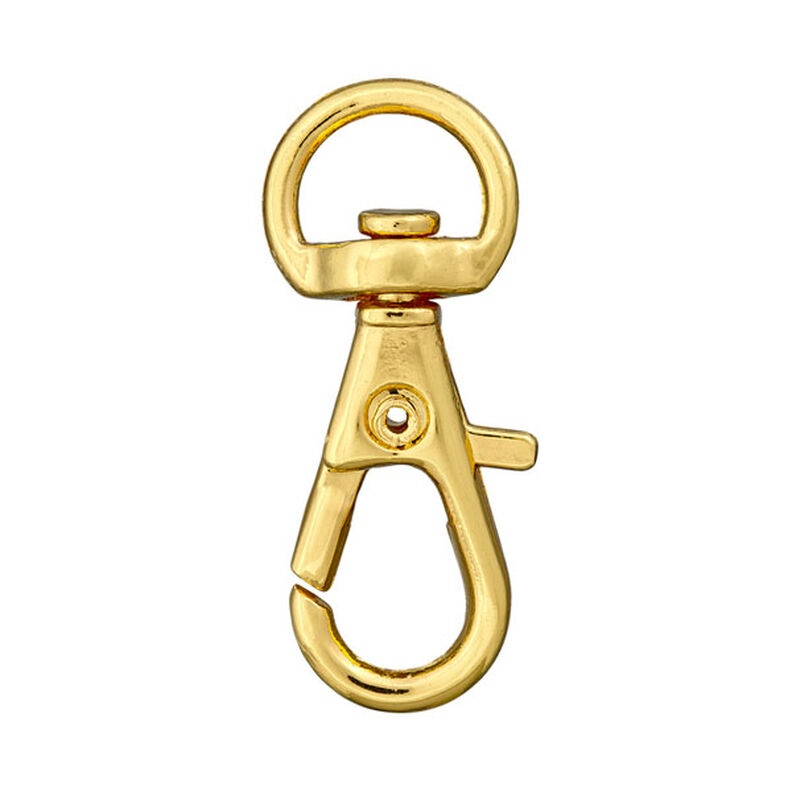 Karabinový háček – zlatá kovový,  image number 1