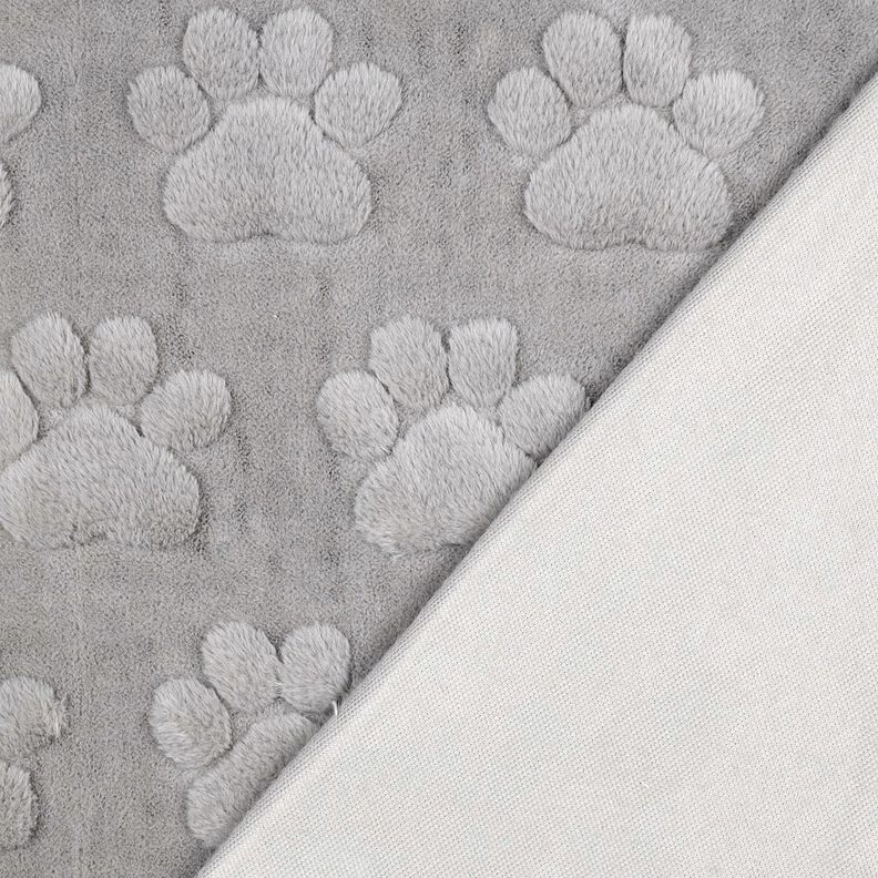 Hebký fleece Psí tlapky – sloní šedá, image number 4
