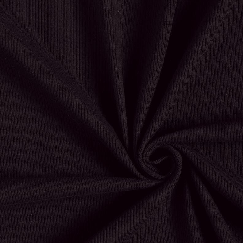 Žebrovaný žerzej Jemná žebra 2-1-1-1 – černá,  image number 1