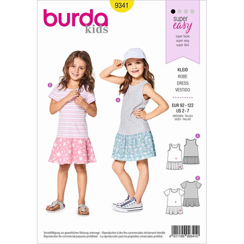 Dívčí šaty, Burda 9341 | 92 - 122,  image number 1