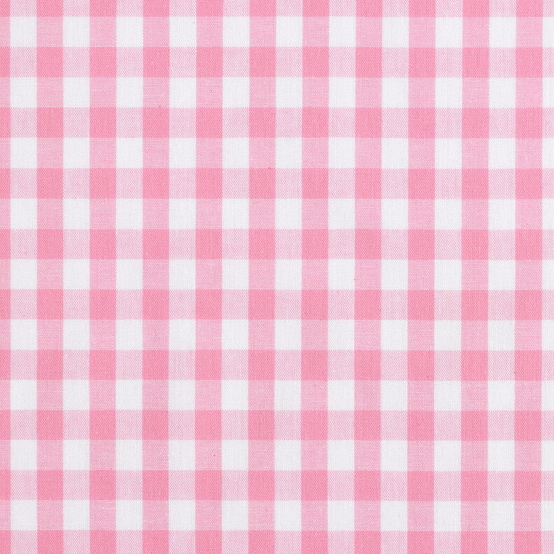 Bavlněná látka Vichy károvaná 1 cm – růžová/bílá,  image number 1
