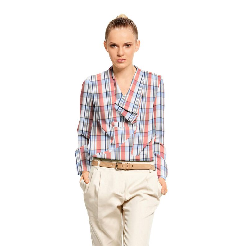 Bavlněná směs tartan s lesklými proužky – korálová, image number 7