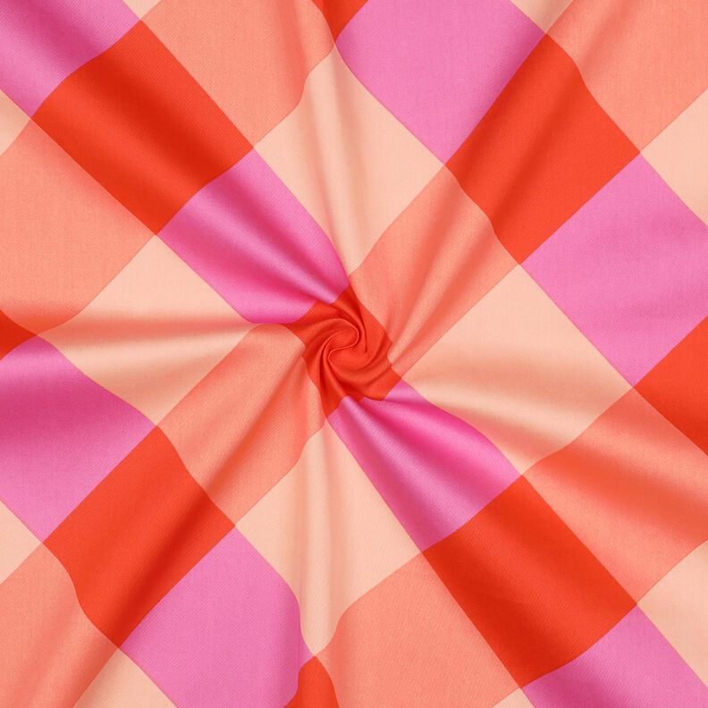 Bavlněný satén Large Gingham | Nerida Hansen – korálová/světle růžová,  image number 3