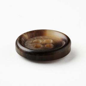 4dírkový kulatý knoflík [Ø 15 mm] – černohnědá, 
