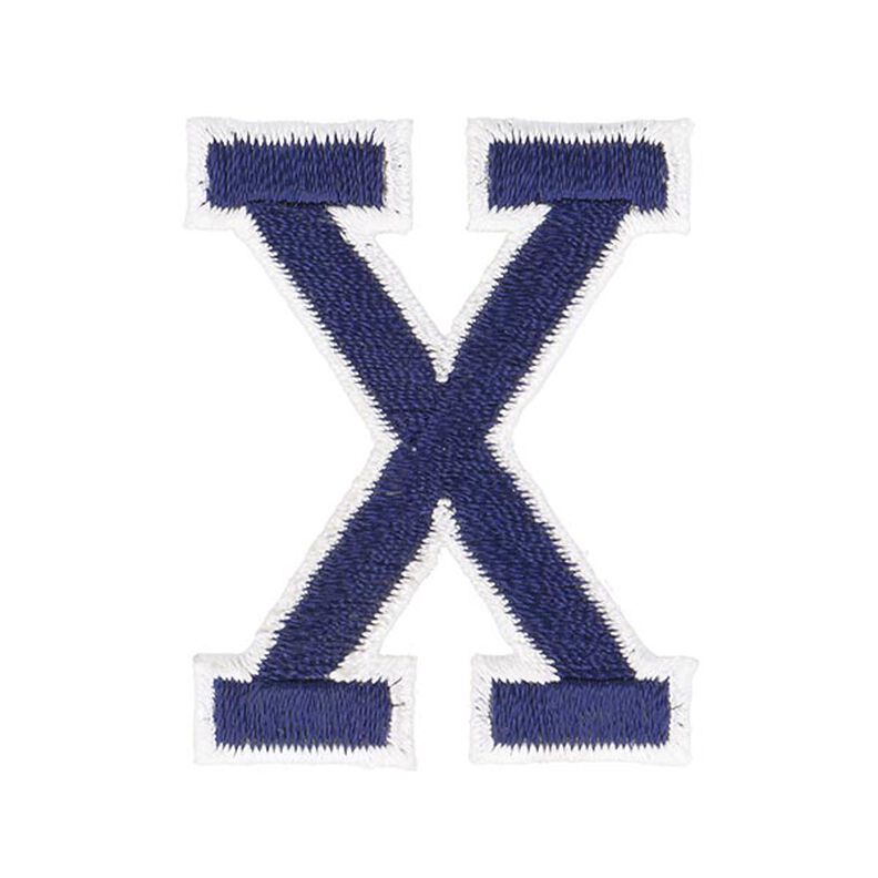 Aplikace písmeno X [ Výška: 4,6 cm ] – namornicka modr,  image number 1