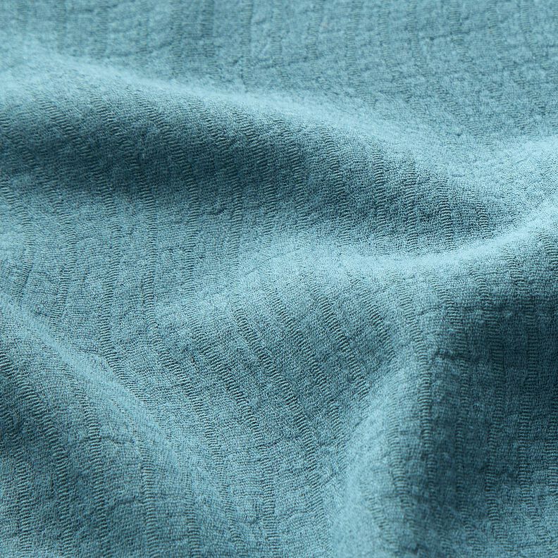 Směs lnu a bavlny Žakár Vlnkový vzor – holubí modrá,  image number 2