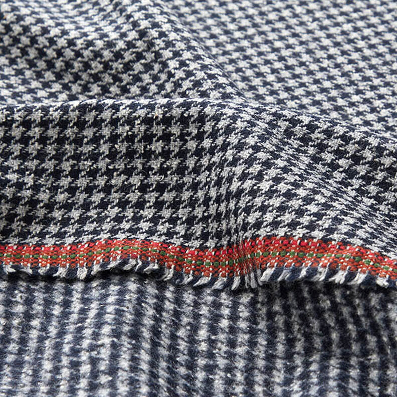 Kabátová tkanina Pepita kostkovaná – namornicka modr, image number 5
