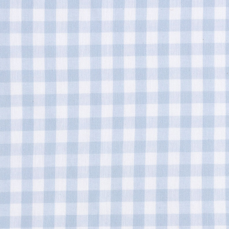Bavlněná látka Vichy károvaná 1 cm – světle džínová modrá/bílá, image number 1