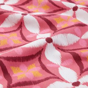 Dekorační látka Plátno Vzhled velké výšivky – pink/slonová kost, 