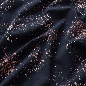 Bavlněný žerzej Zlaté tečky | Glitzerpüppi – černomodrá/tmavě starorůžová, 