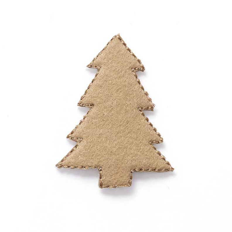 Aplikace Plsť Vánoční stromek [4 cm] – béžová,  image number 1