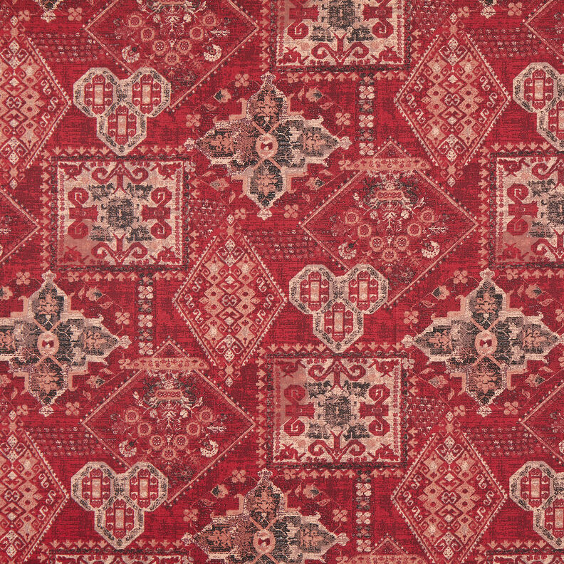 Dekorační látka Polopanama Koberec Kilim – karmínově červená,  image number 1