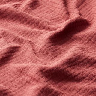 GOTS Mušelín / dvojitá mačkaná tkanina | Tula – karmínově červená, 