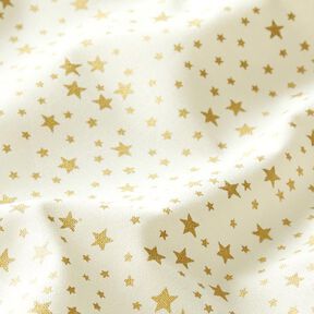 Bavlněný kreton Vánoční hvězdné nebe, malé – bílá, 