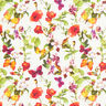 Látka pro venkovní použití Plátno Květy a motýli – bílá/světle fialova,  thumbnail number 1