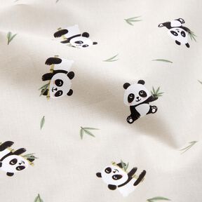 Bavlněná látka Kreton Roztomilý panda medvěd – přírodni, 