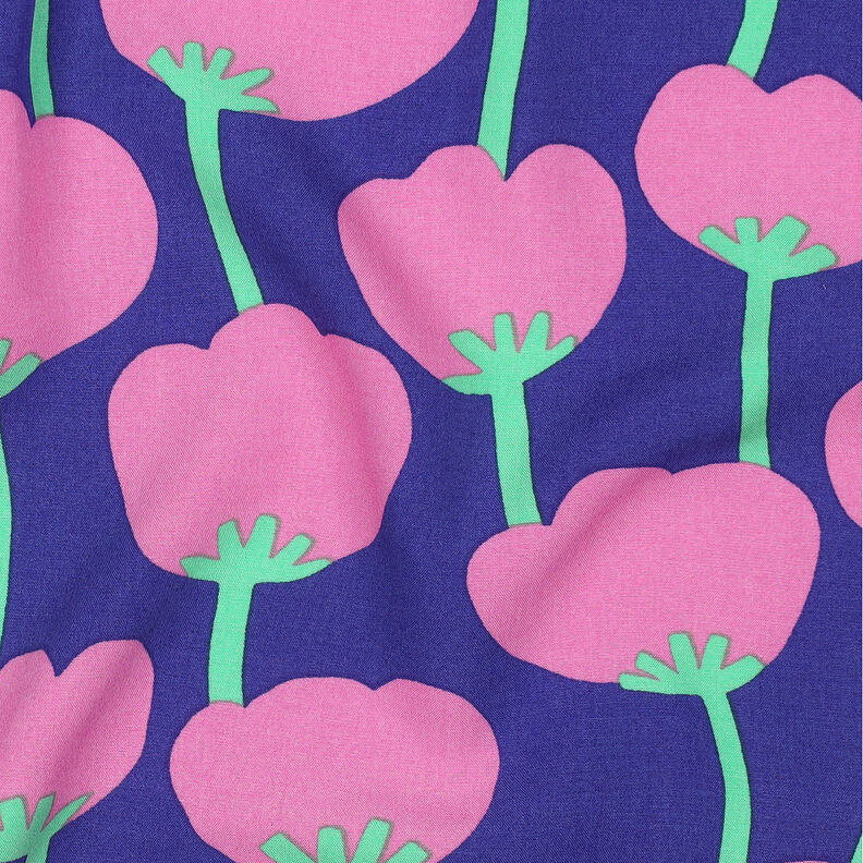 LENZING™ ECOVERO™ viskózová tkanina Poppies | Nerida Hansen – namornicka modr/pink,  image number 2
