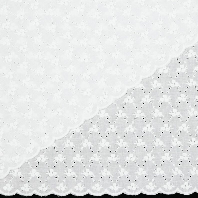Bavlněná látka Dírková výšivka Květinové diamanty | Poppy Fabrics – bílá,  image number 5