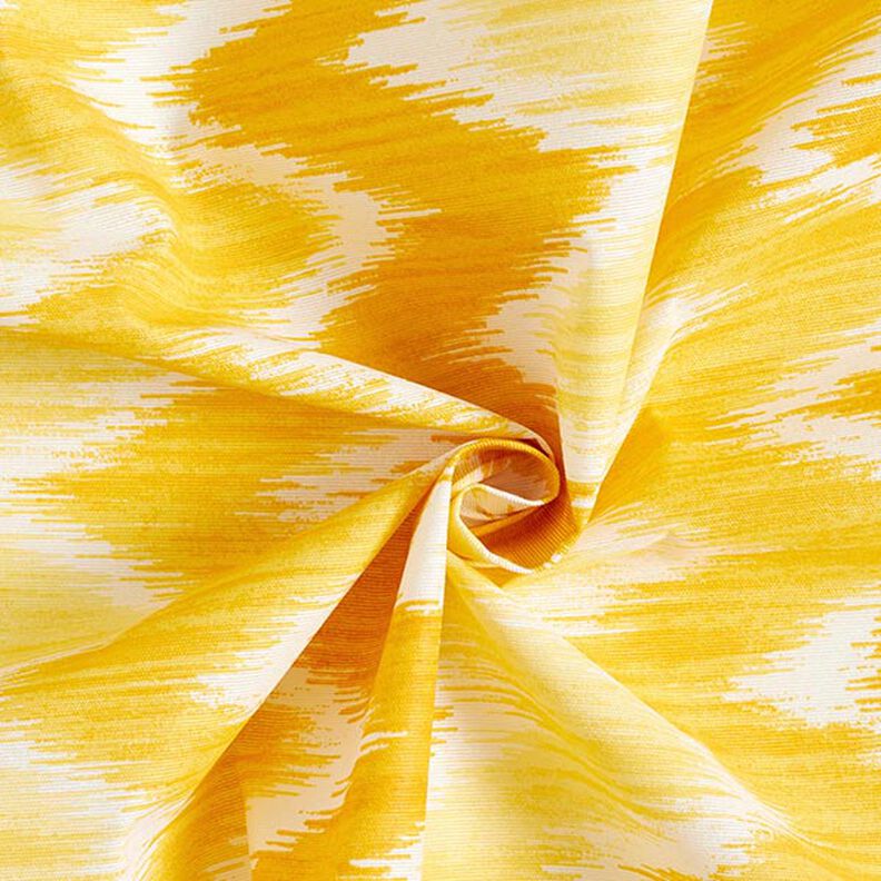 Povrstvená bavlna Ikatový vzor – žlutá/bílá,  image number 3