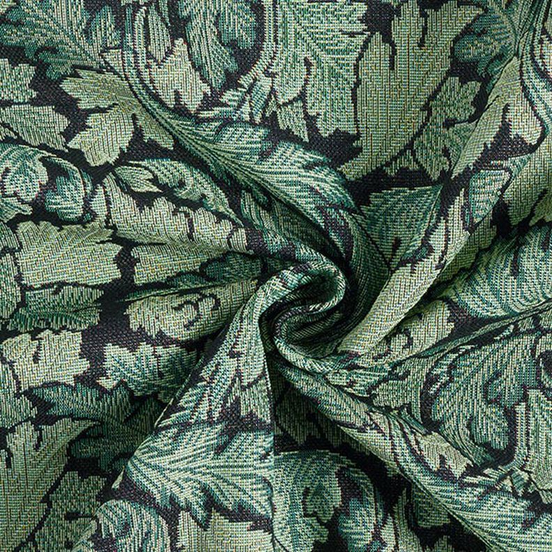 Dekorační látka Gobelín barokní motiv listů – tmavě zelená/rákosove zelená,  image number 3