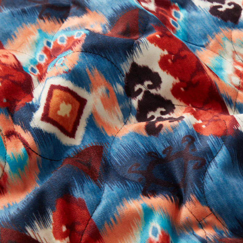 Prošívaná tkanina velur retro vzor třívrstvá – mix barev,  image number 3