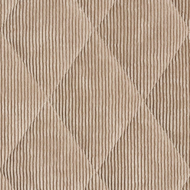 Prošívaná látka Manšestr s diamanty na kožešinovém podkladu – taupe (šedohnědá), image number 1