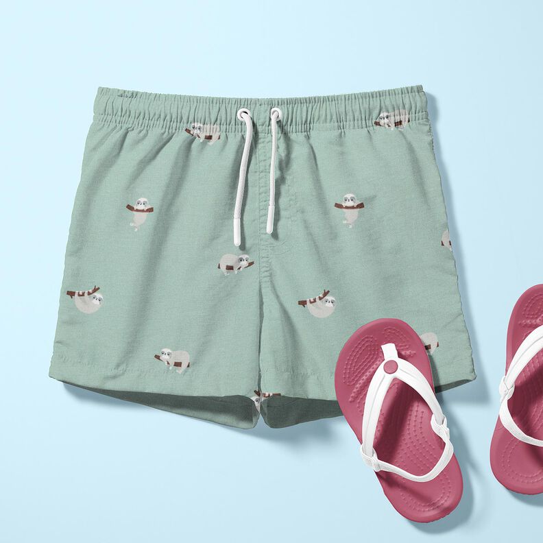 Bavlněný žerzej Lenochodi – světle mátová,  image number 6