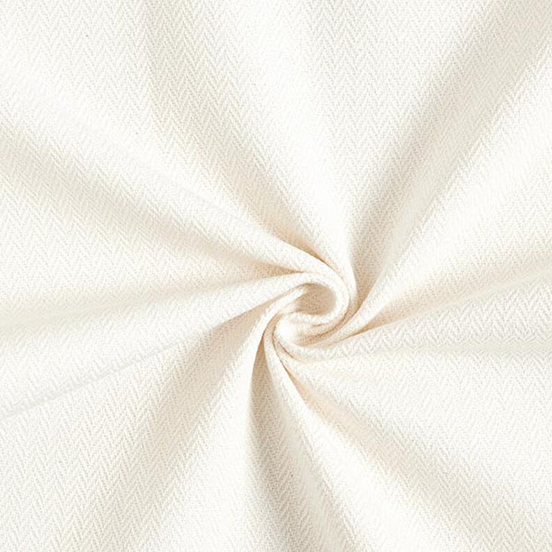 Dekorační látka Žakár jemný ševron – vlněná bílá,  image number 1